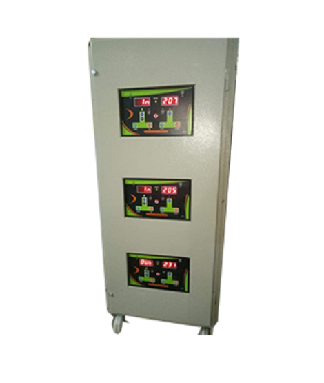 A high-capacity three-phase air-cooled servo voltage stabilizer